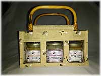 Wiederverwendbares Geschenk-Täschchen inklusive 3 Gläser Honig
